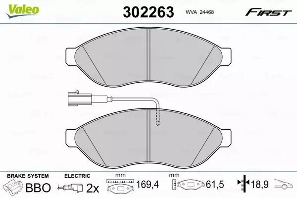 VALEO KLOCKI HAMULCOWE 302263 