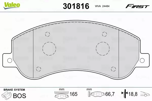 VALEO KLOCKI HAMULCOWE FIRST 301816 