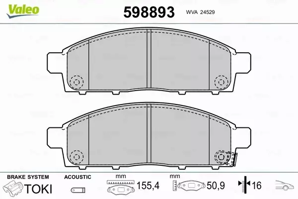 VALEO KLOCKI HAMULCOWE 598893 