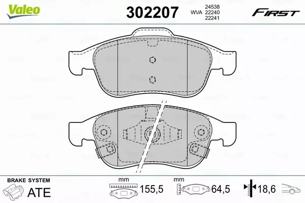 VALEO KLOCKI HAMULCOWE 302207 