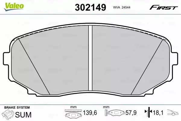 VALEO KLOCKI HAMULCOWE 302149 