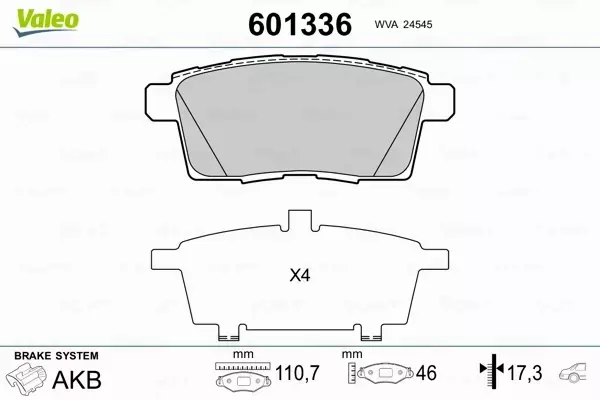 VALEO KLOCKI HAMULCOWE 601336 