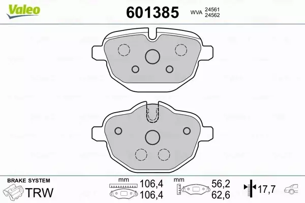 VALEO KLOCKI HAMULCOWE 601385 