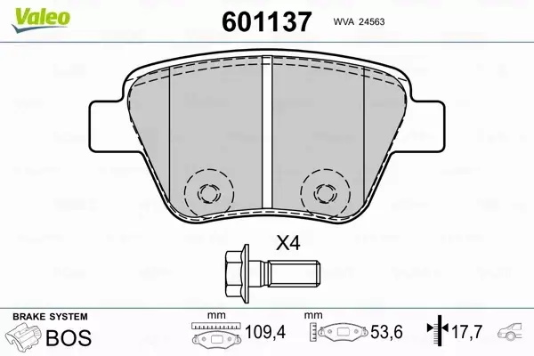 VALEO KLOCKI HAMULCOWE 601137 