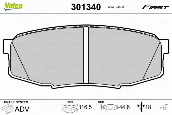 VALEO KLOCKI HAMULCOWE 301340 