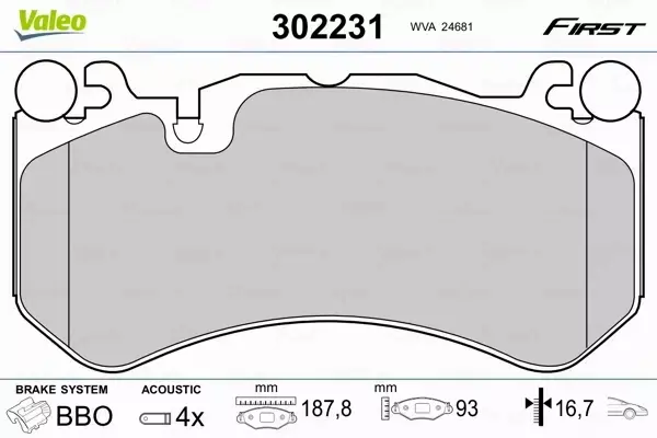 VALEO KLOCKI HAMULCOWE 302231 