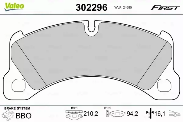 VALEO KLOCKI HAMULCOWE 302296 