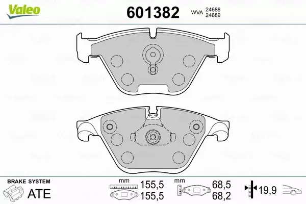 VALEO KLOCKI HAMULCOWE 601382 