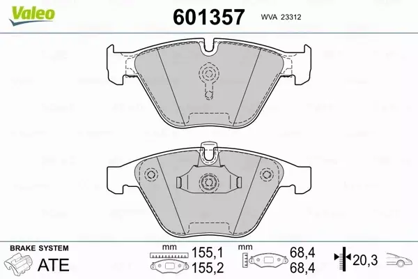 VALEO KLOCKI HAMULCOWE 601357 