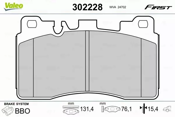 VALEO KLOCKI HAMULCOWE 302228 