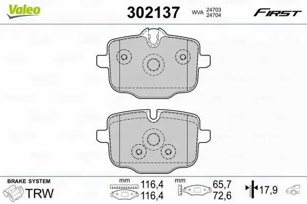 VALEO KLOCKI HAMULCOWE 302137 