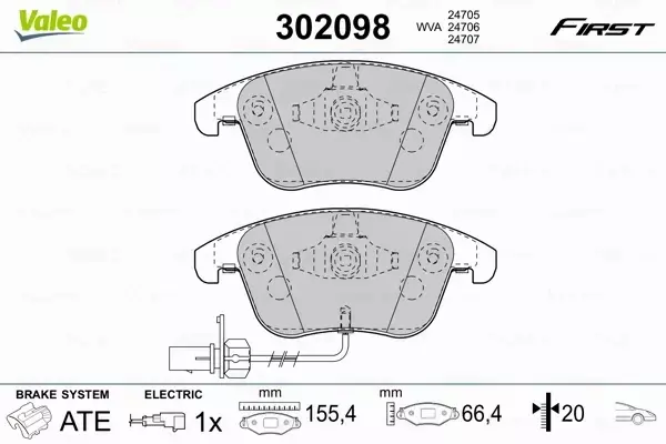 VALEO KLOCKI HAMULCOWE 302098 