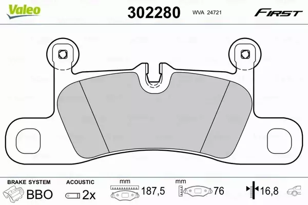 VALEO KLOCKI HAMULCOWE 302280 