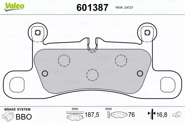 VALEO KLOCKI HAMULCOWE 601387 