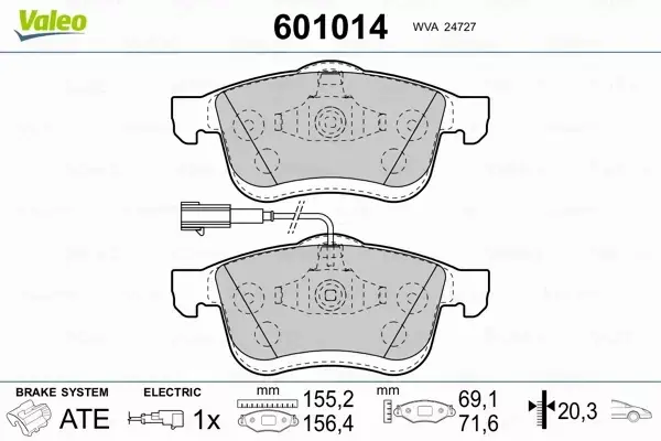 VALEO KLOCKI HAMULCOWE 601014 