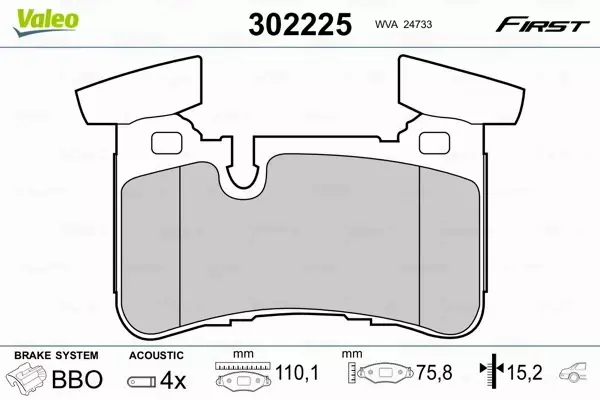 VALEO KLOCKI HAMULCOWE 302225 