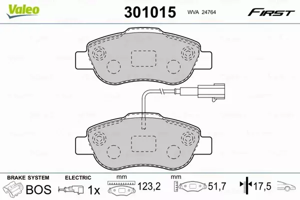 VALEO KLOCKI HAMULCOWE 301015 