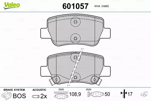 VALEO KLOCKI HAMULCOWE 601057 