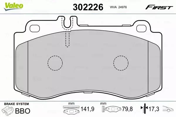 VALEO KLOCKI HAMULCOWE 302226 