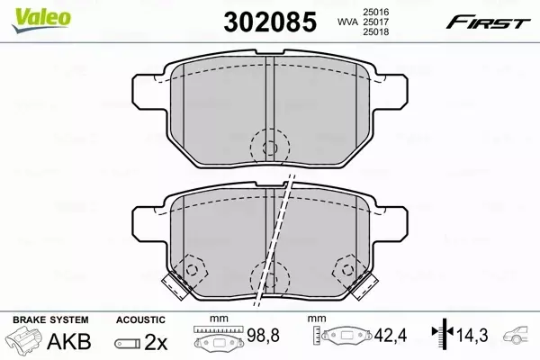 VALEO KLOCKI HAMULCOWE 302085 