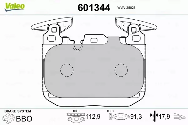 VALEO KLOCKI HAMULCOWE 601344 