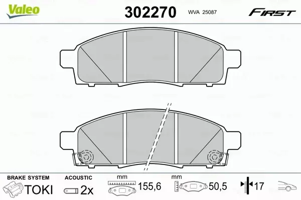 VALEO KLOCKI HAMULCOWE 302270 