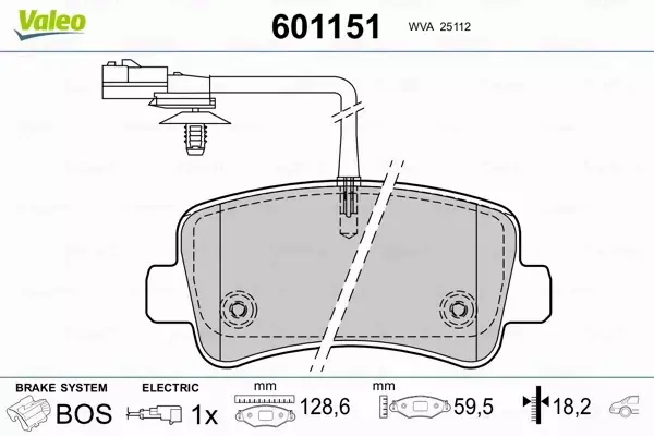 VALEO KLOCKI HAMULCOWE 601151 