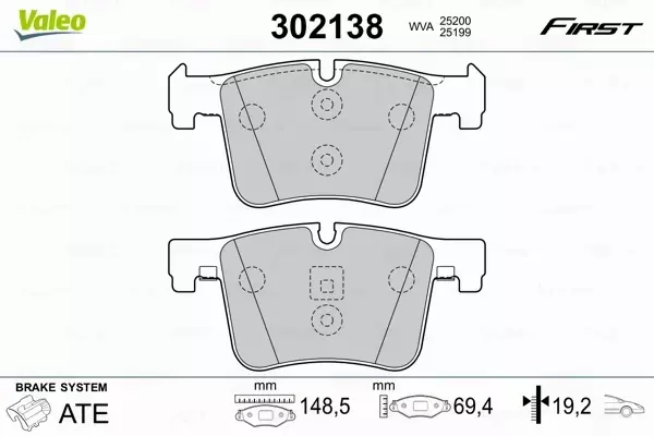 VALEO KLOCKI HAMULCOWE 302138 