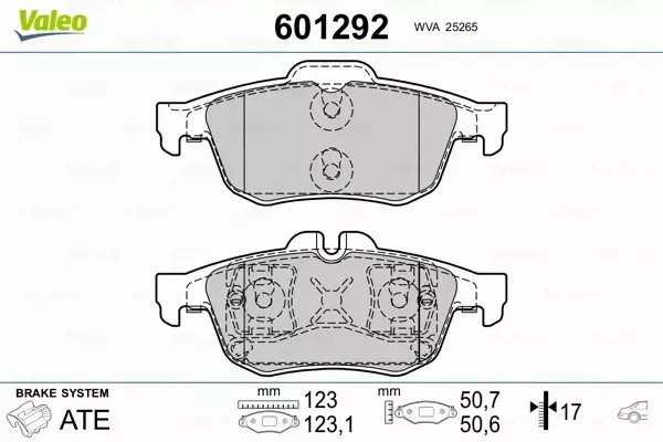 VALEO KLOCKI HAMULCOWE 601292 