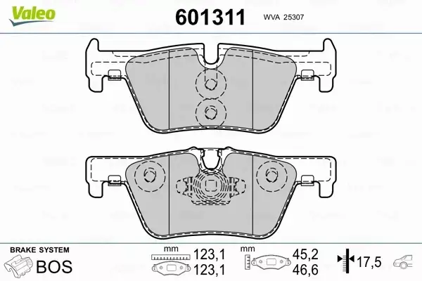 VALEO KLOCKI HAMULCOWE 601311 