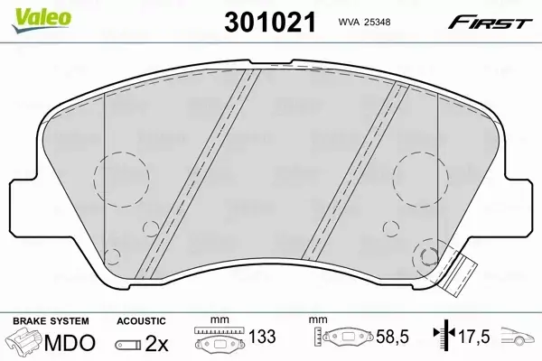 VALEO KLOCKI HAMULCOWE 301021 