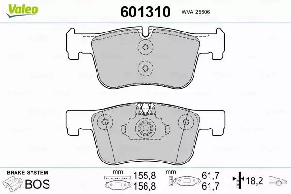 VALEO KLOCKI HAMULCOWE 601310 