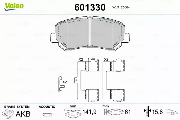 VALEO KLOCKI HAMULCOWE 601330 