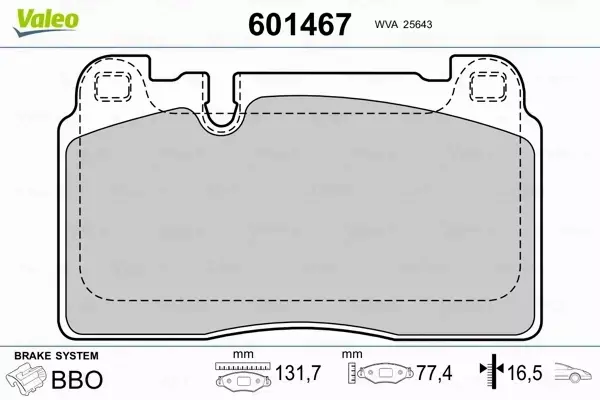 VALEO KLOCKI HAMULCOWE 601467 