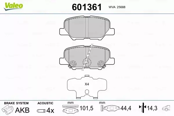 VALEO KLOCKI HAMULCOWE 601361 