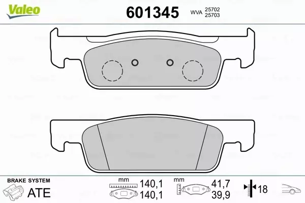 VALEO KLOCKI HAMULCOWE 601345 