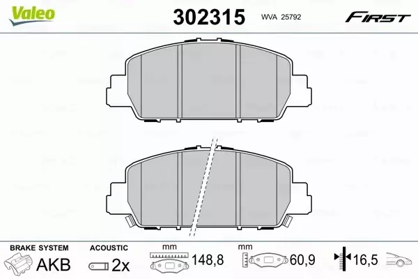 VALEO KLOCKI HAMULCOWE 302315 