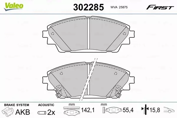 VALEO KLOCKI HAMULCOWE 302285 