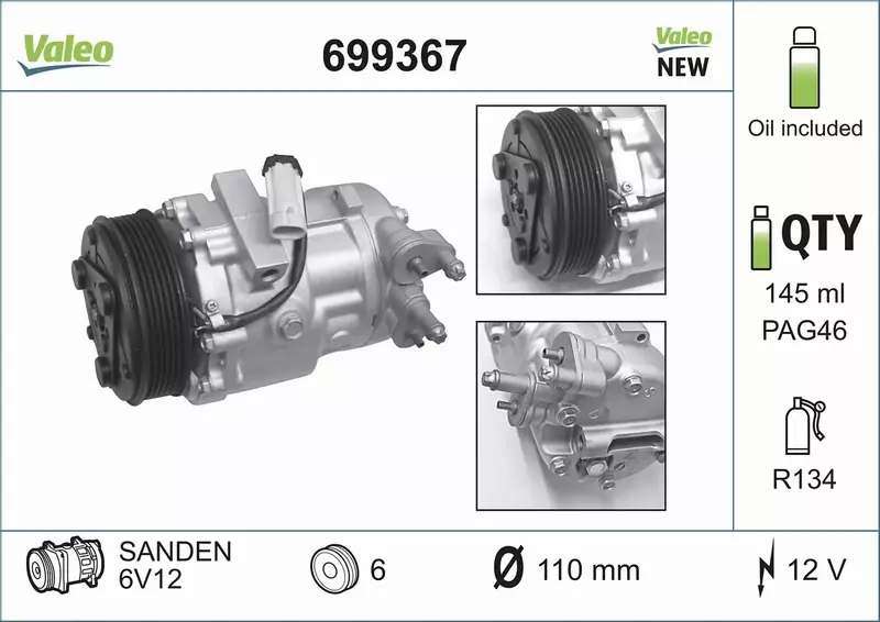 VALEO KOMPRESOR KLIMATYZACJI 699367 