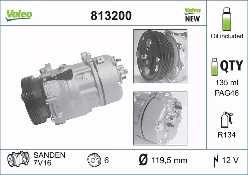 VALEO KOMPRESOR KLIMATYZACJI 813200 