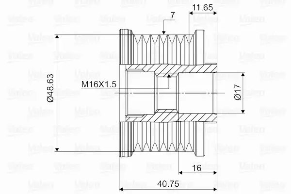 VALEO KOŁO PASOWE ALTERNATORA 588027 