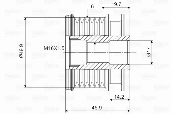 VALEO KOŁO PASOWE ALTERNATORA 588031 