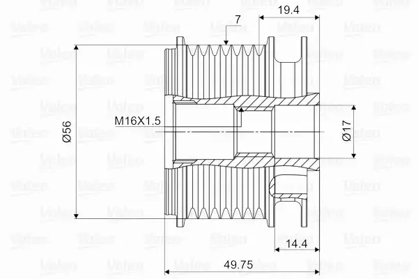 VALEO KOŁO PASOWE ALTERNATORA 588052 