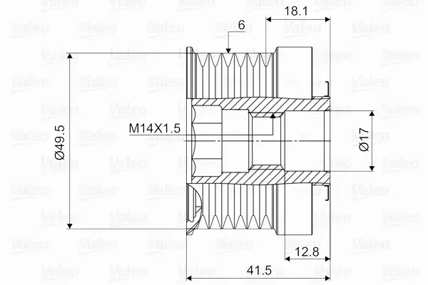 VALEO KOŁO PASOWE ALTERNATORA 588054 