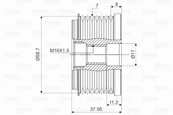 VALEO KOŁO PASOWE ALTERNATORA 588057 