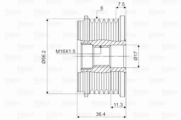 VALEO KOŁO PASOWE ALTERNATORA 588059 