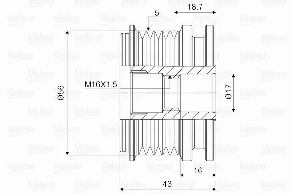 VALEO KOŁO PASOWE ALTERNATORA 588066 