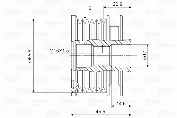 VALEO KOŁO PASOWE ALTERNATORA 588071 