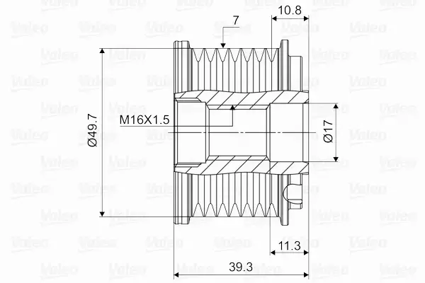 VALEO KOŁO PASOWE ALTERNATORA 588072 