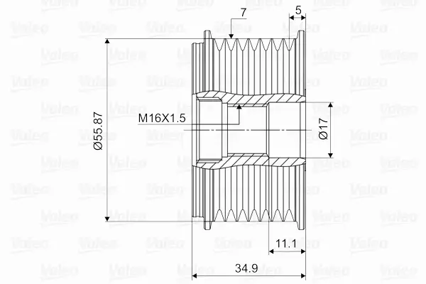 VALEO KOŁO PASOWE ALTERNATORA 588096 